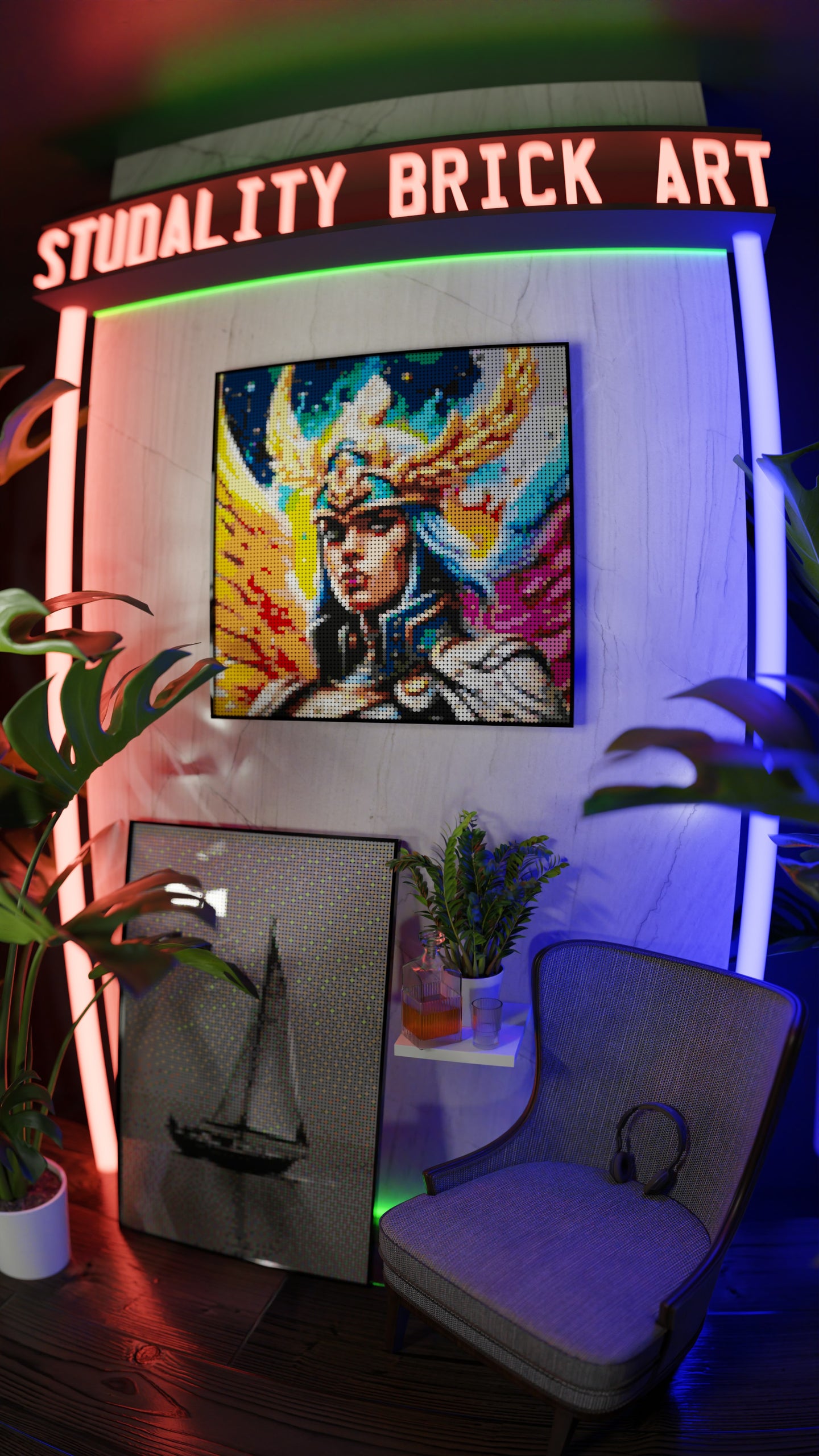 Valkyrie Vibrance LEGO® Style mosaic creative DIY building set